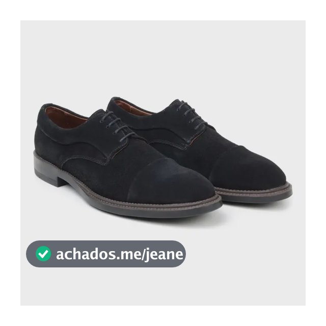 Sapato Masculino Derby Moscou Camurça Preto