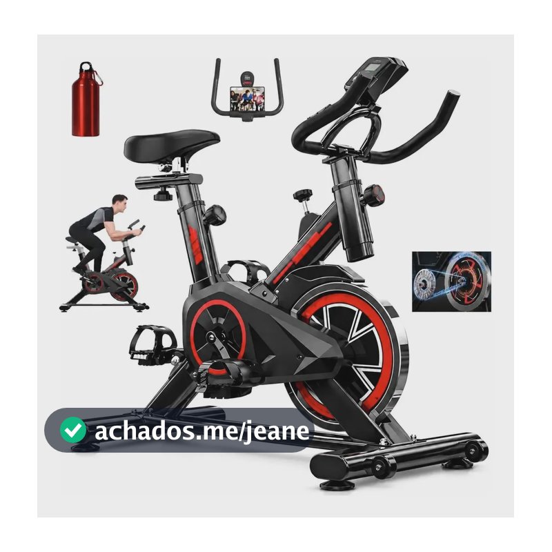 Bicicleta Ergométrica Spinning Treino Cardio Academia Casa Preto