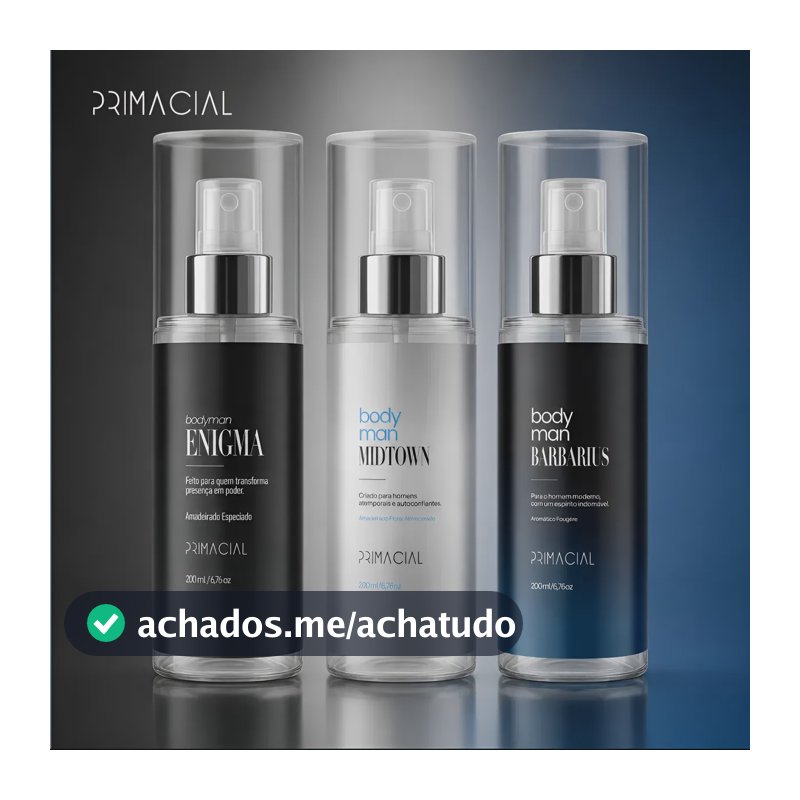 Kit Body Splash Masculino Barbarius + Enigma + Midtown 200ml