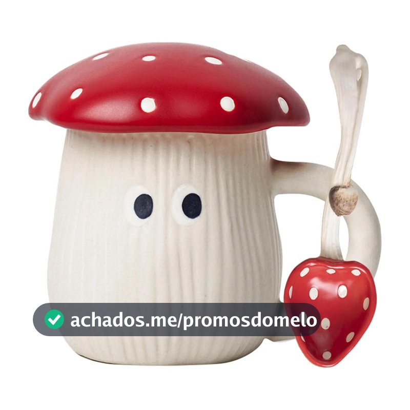 Farcauo 420ml Coffee Mushroom Mug With Lid Ceramic Tea Cup
