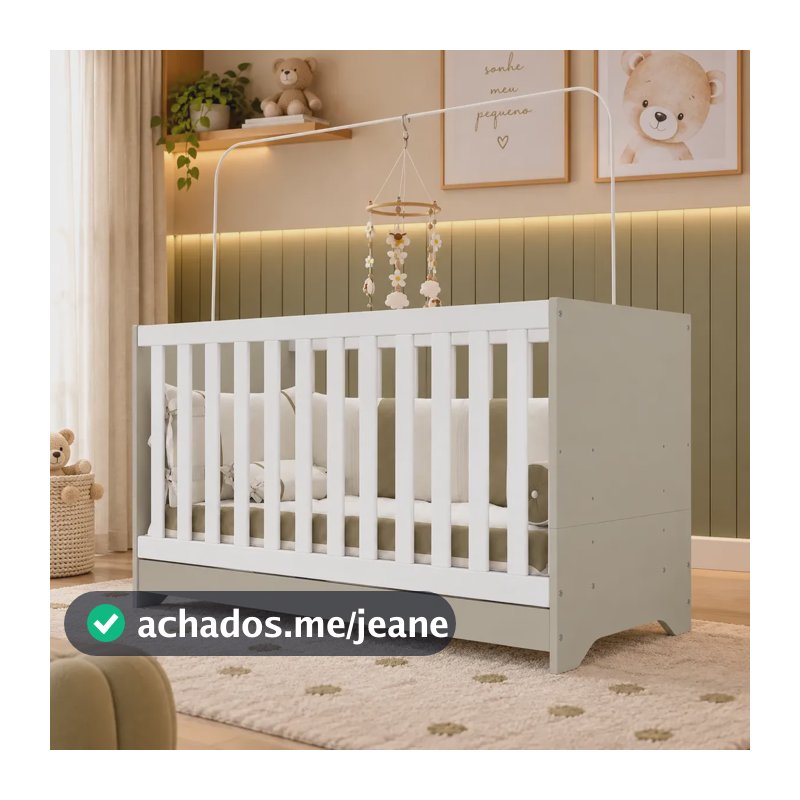 Berço Duda 3 Em 1 Para Colchão 130x60 Cm Multimóveis Branco Off White/branco
