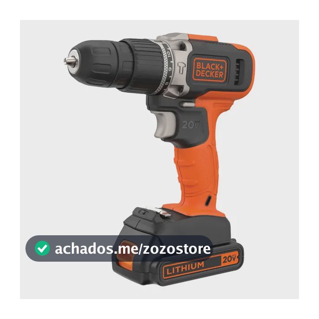 Parafusadeira e Furadeira de Impacto 10mm 20V BLACK+DECKER BCD704C1 2 Velocidades