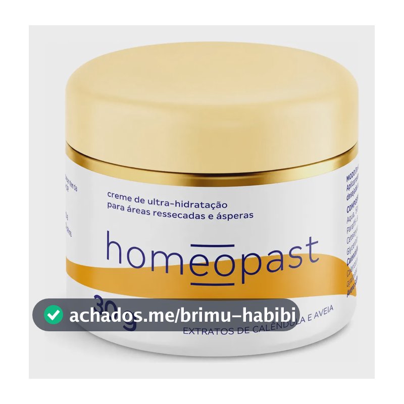 Creme Hidratação Homeopast Para Pele Aspera Rachaduras 30g