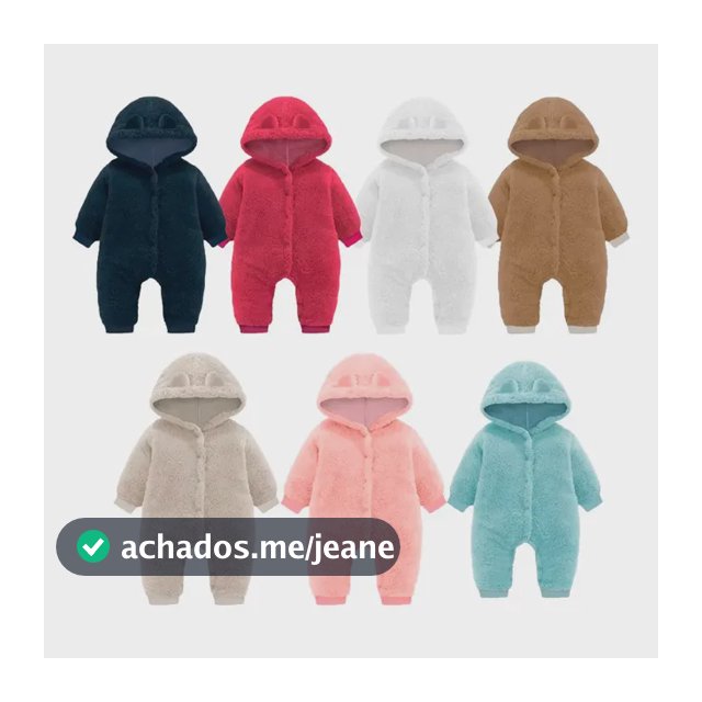 Roupa De Bebe Menino Menina Macacão Teddy Pelúcia Capuz Frio