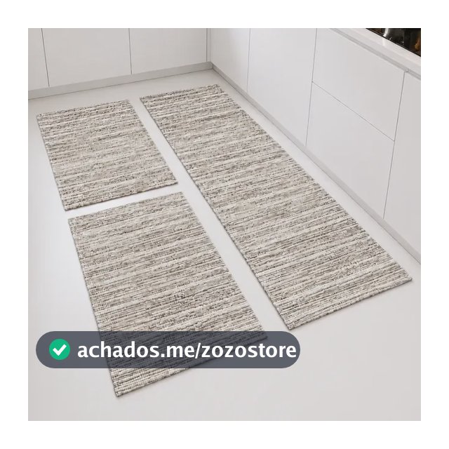 Tapete Kit Cozinha Antiderrapante Passadeira Jogo Lavável 1.4 M 45 Cm Caramelo