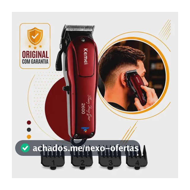 Maquina De Cortar Cabelo  Profissional Kemei  Km-2600 Bivolt Bordô 127/220v