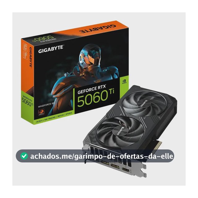 Placa De Vídeo Gigabyte Rtx 5060 Ti Windforce 2x 8gb Gddr7