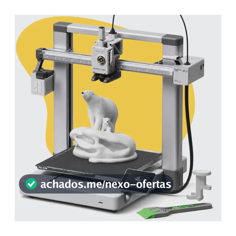 Impressora 3d Fdm Aberta A1 Bambu Lab Sem AMS + Porta Resíduos - Espátula - Chave Manutenção
