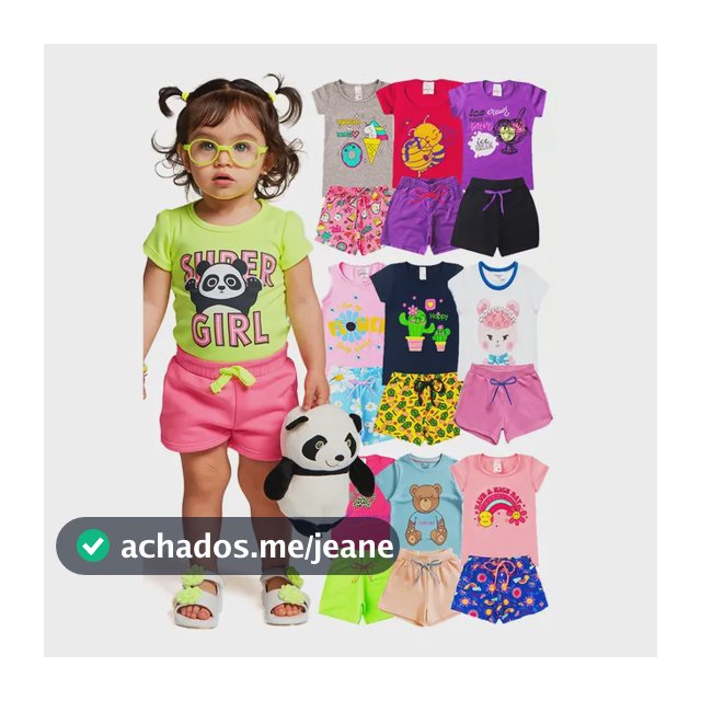 Kit Lote 08 Peças Menina Roupa Infantil Verão Top Feminino
