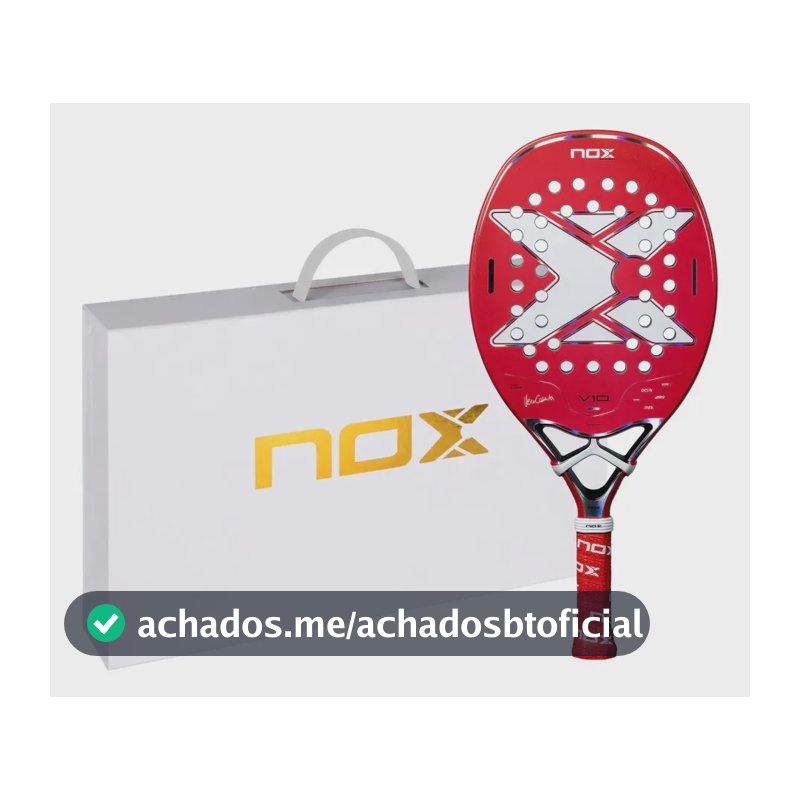 Raquete de Beach Tennis Nox V10 2026 Vermelha Polivalente
