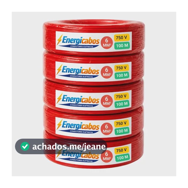 Cabo Flexível 6mm Rolo 100m Unipolar 750v