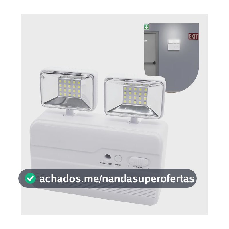 Luminária De Emergência 2 Faróis 40leds Bateria Recarregável Branco-frio 127/220v
