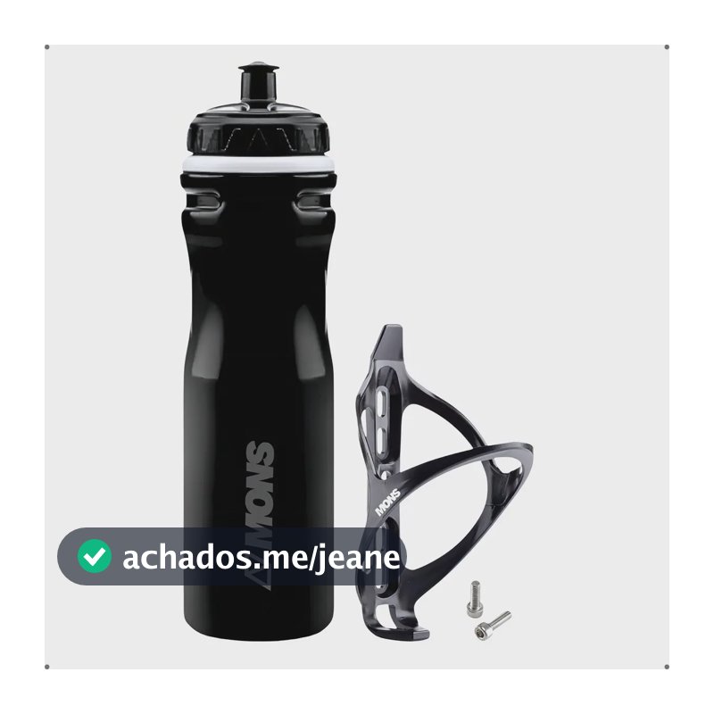 Garrafinha Squeeze Água 600ml Bike Mtb Garrafa Caramanhola Isotérmica Com Suporte Preto