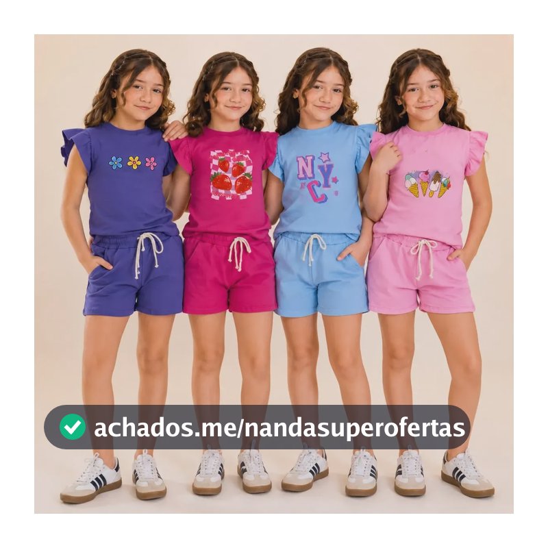 Kit 4 Peças Conjunto Infantil Menina Confortavel E Estiloso Variadas M- 6 Anos