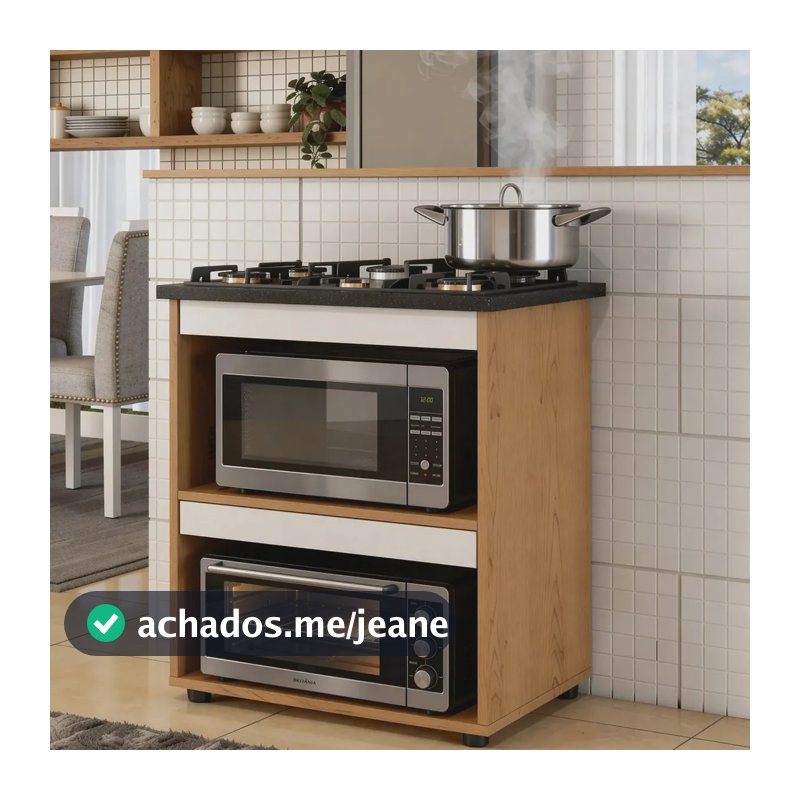 Armário de Cozinha para Cooktop 5 Bocas Turim Nature/Off White