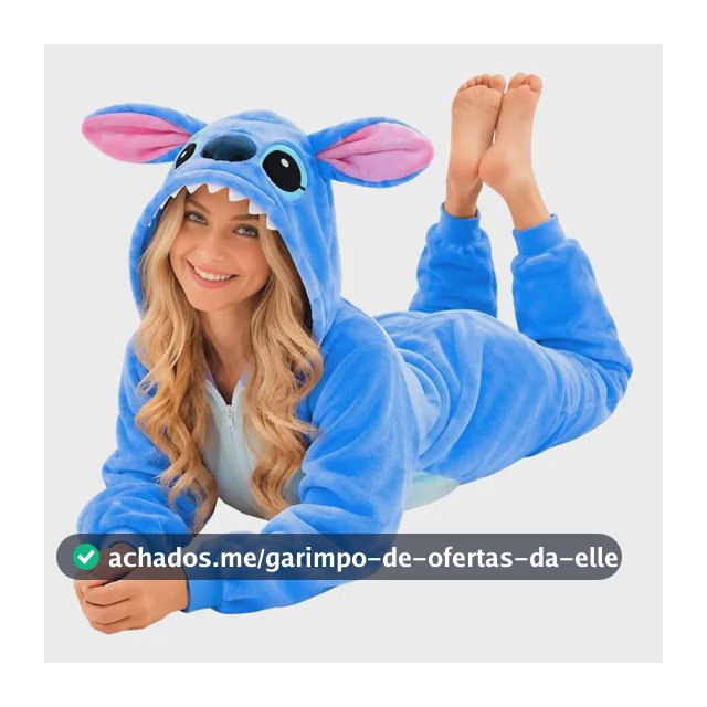 Pijama Macacão Cosplay Stitch Adulto De Plush