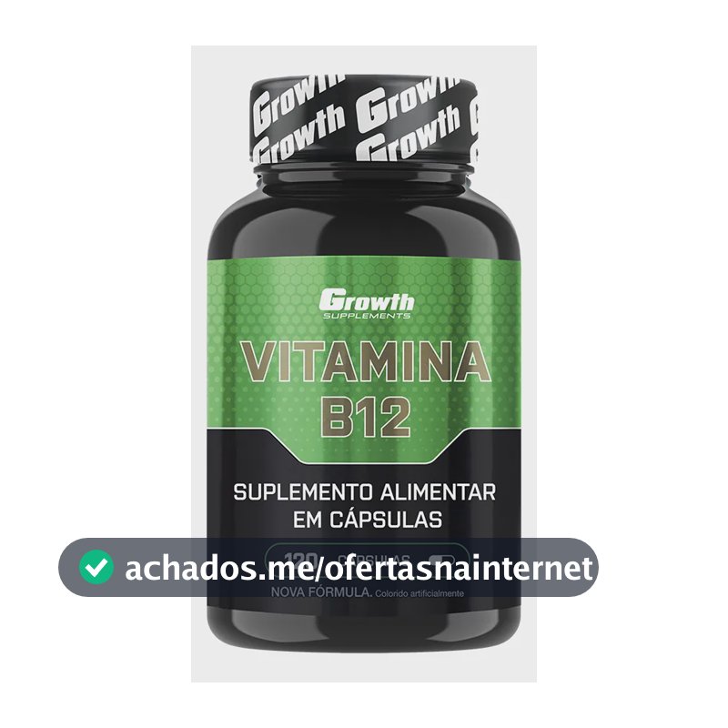 Vitamina B12 Growth Supplements Vitaminas Vit. B12 em cápsula Sem sabor x 100g de 120 un