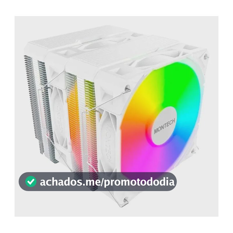 Air Cooler Montech Nx600 Argb Dual Tower 120mm Branco