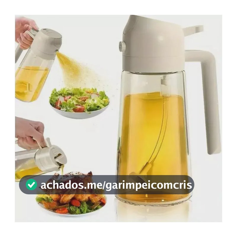 Porta Azeite Vinagre Óleos Spray2x1 Borrifador Cozinha 500ml