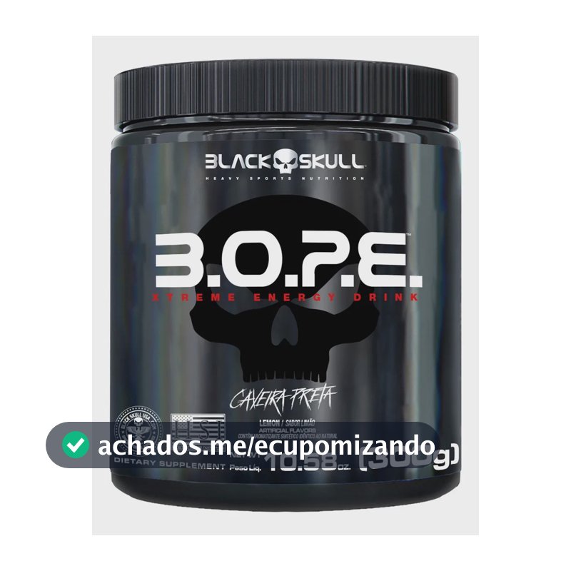 Black Skull Pré Treino B.O.P.E. Sabor Limão em pó x 300g