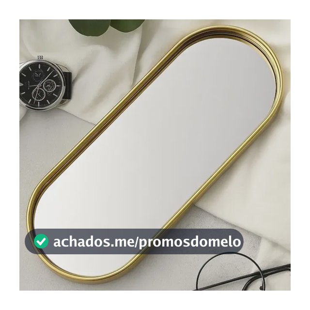 Bandeja Decorativa Espelhada Premium Multiuso Luxo Oval Dourada Espelhada