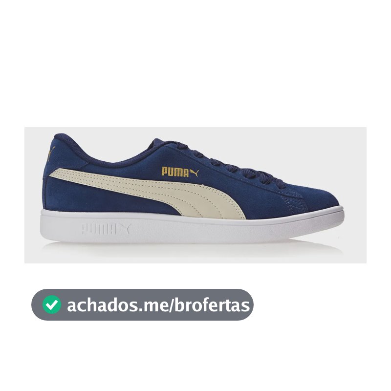 Tênis Masculino E Feminino Smash V2 Bdp Puma Peacoat-tapioca-puma Team Gold-puma White Liso 39