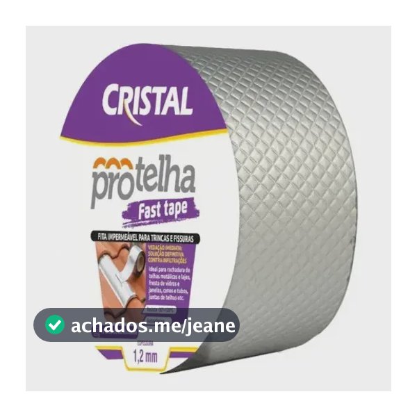 Fita Adesiva Aluminizada P/ Telhado 10x5m Fast Tape Cristal Prateado Geométrico