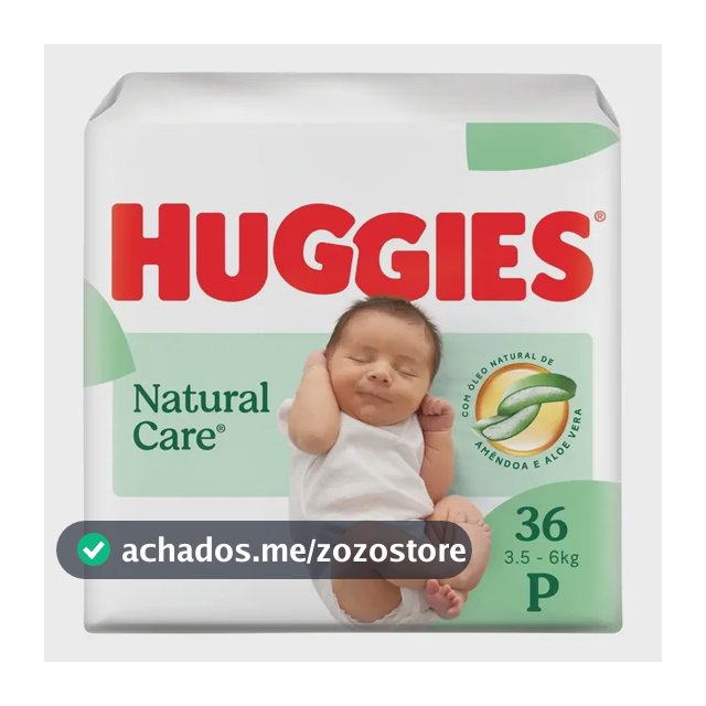 Huggies Fralda Descartável Premium Natural Care P 36 Unidades