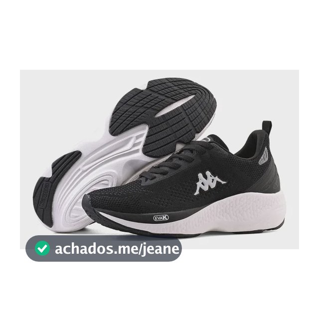 Tênis Kappa Pulse Academia Corrida Caminhada Original Unisex Preto/branco 40 Br