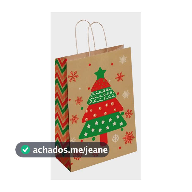 Sacola De Natal Presente Mini ( 13x19x07 30unid ) Modelopn04 Palha Natal