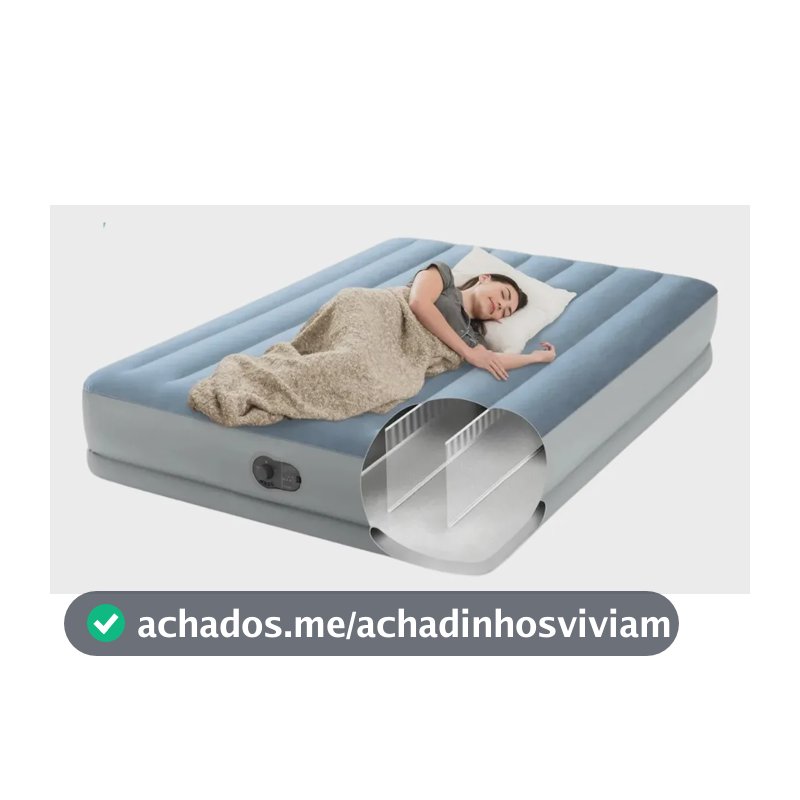 Colchão Inflável Casal Queen Com Bomba Embutida Usb Intex 64159 Azul