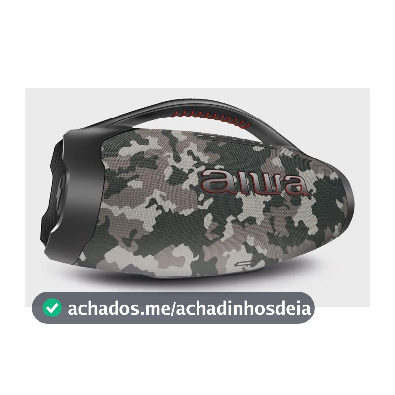Caixa de Som Boombox Plus AIWA BBS-01-BG 200W Bluetooth 30H IP66 USB Cinza