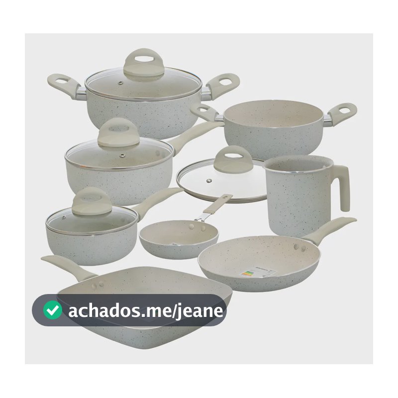 Jogo de Panelas Casambiente 8 Peças Revestimento Cerâmico Antiaderente