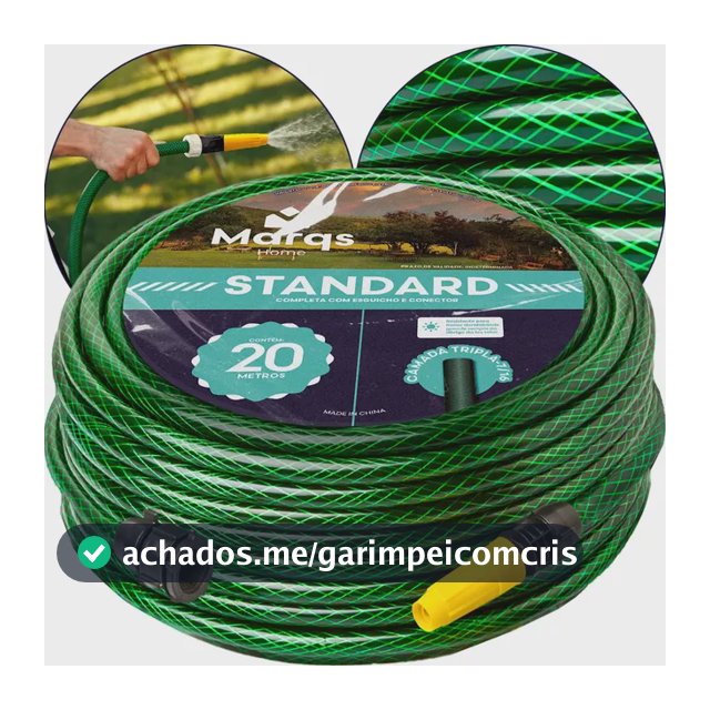 Mangueira Jardim 20m Metros Com Esguicho Trançada Reforçada Flexível 7/16 Anti Dobra Irrigação Quintal Poço Lavagem Durável Marqs Home