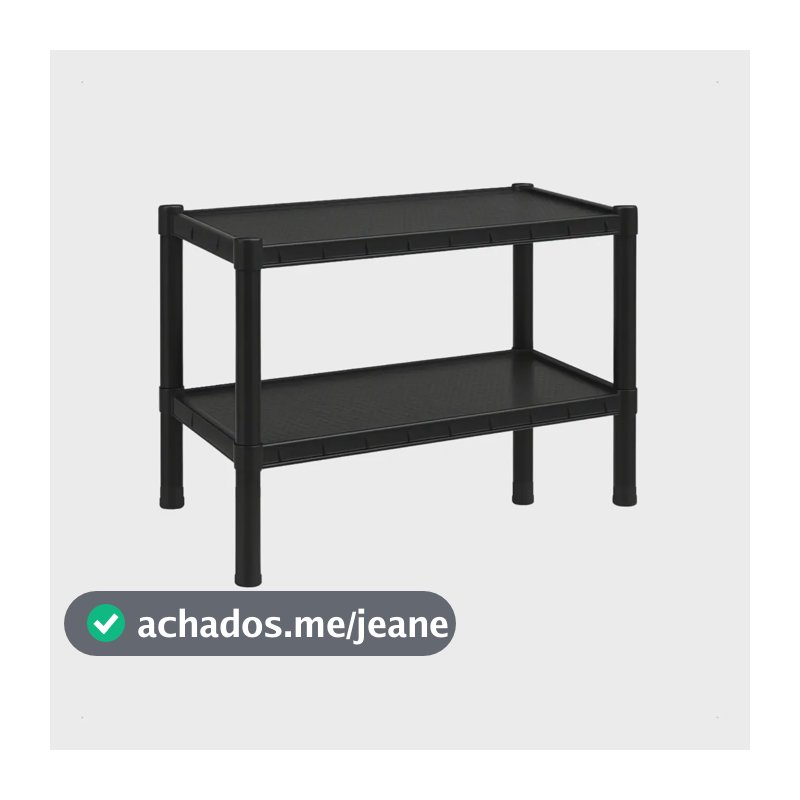 Estante Plastica 2 Prateleiras Organizadora Preto