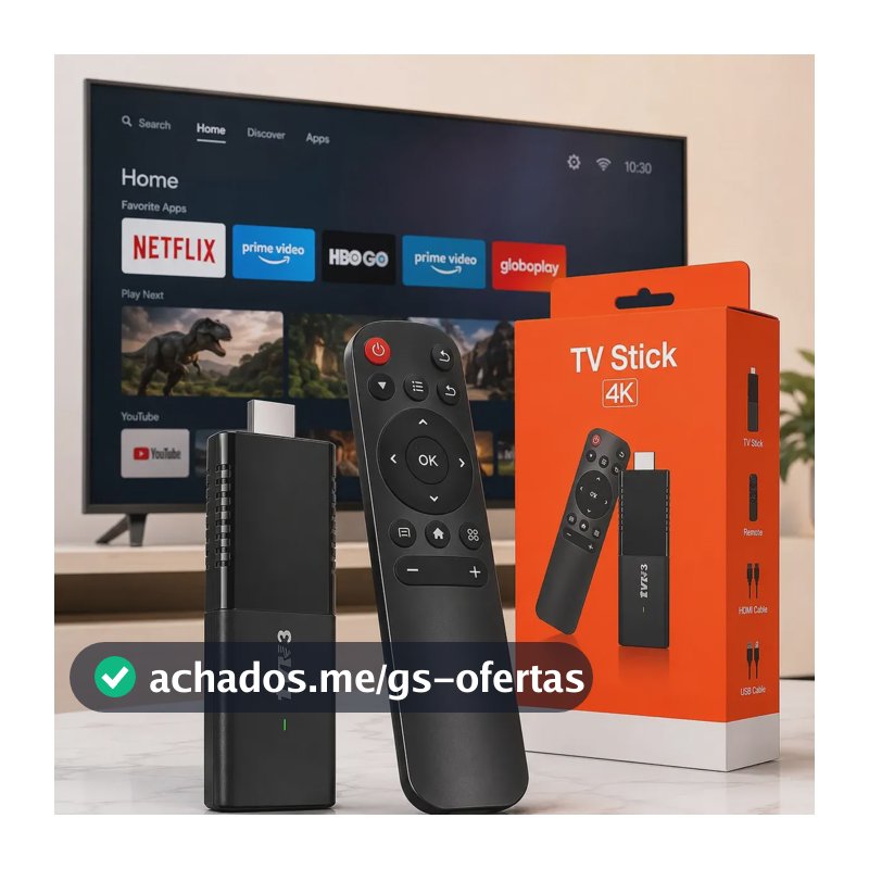 Tv Stick Android 4k Com Wi-fi Dual Band, 8gb E 128gb Para Smart Tv Preto Padrão iDeel