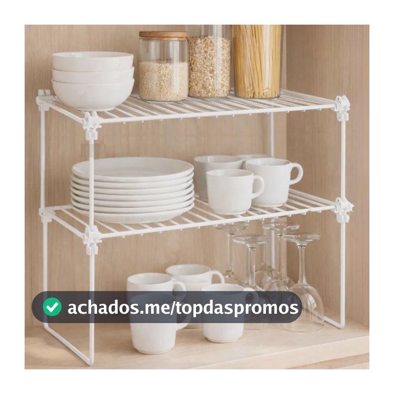 Kit Com 2 Organizadores Multiuso Empilháveis Para Armário Branco