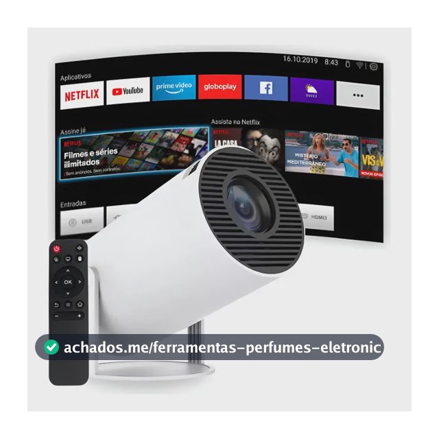 Projetor Portátil 4k Hd Android 11.0 Smart Wifi 5g Bluetooth Branco 127/220v