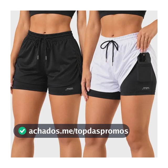 Kit 2 Short Duplo Compressão Fitness Bermuda Treino Feminino