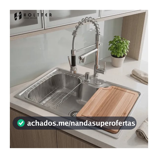 Cuba Cozinha Gourmet Aço Inox Tábua C/ Torneira Extensor Cor Prata Holtter Home Design