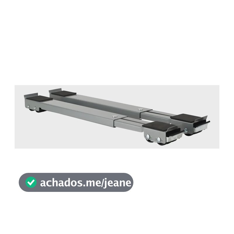 Suporte Rodinhas Ajustável Base Máquina Lavar Móveis 200kg Preto