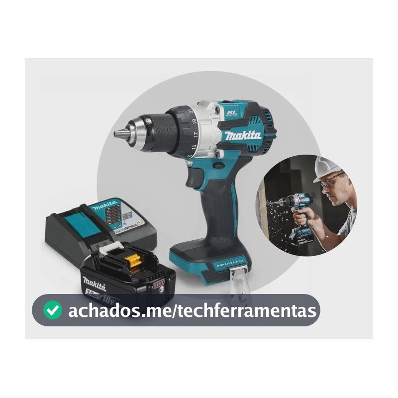 Furadeira Parafusadeira Imp Makita Dhp489 18v Bat 3ah Carreg Parafusadeira Makita Azul Bateria 18v