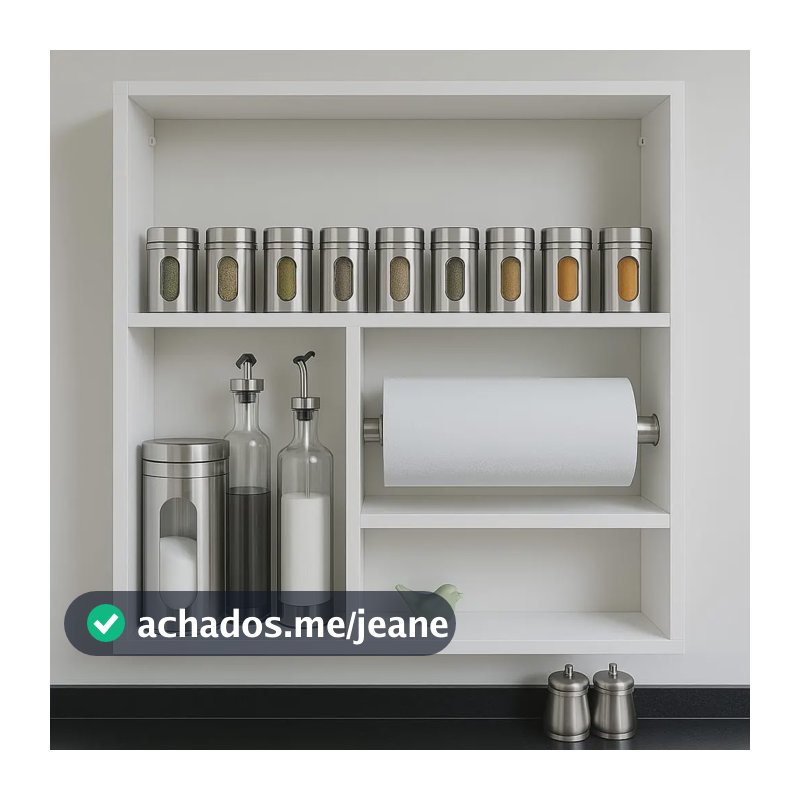 Porta Tempero Papel Mdf Condimento Organizador De Cozinha Branco