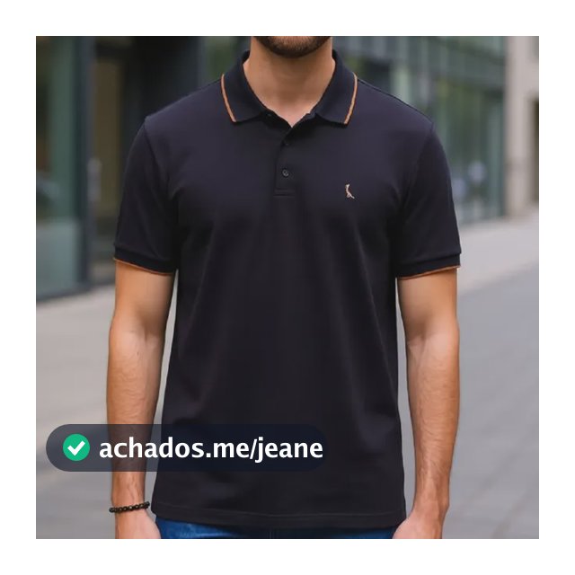 Masculino Reserva Polo Enxuto Friso Unico Preto Liso P