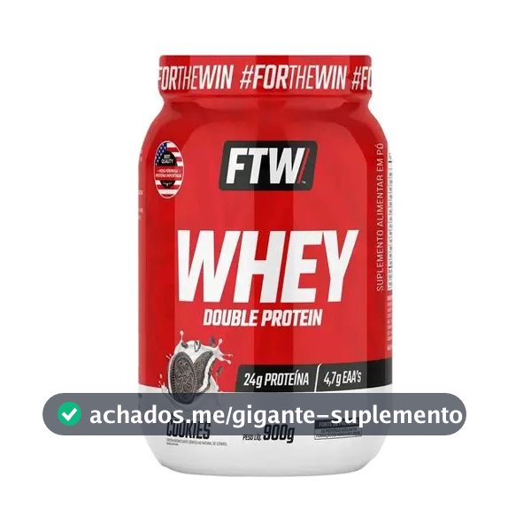 Whey Protein Double Protein Ftw 900g - Suplemento Em Pote Sabor Cookies