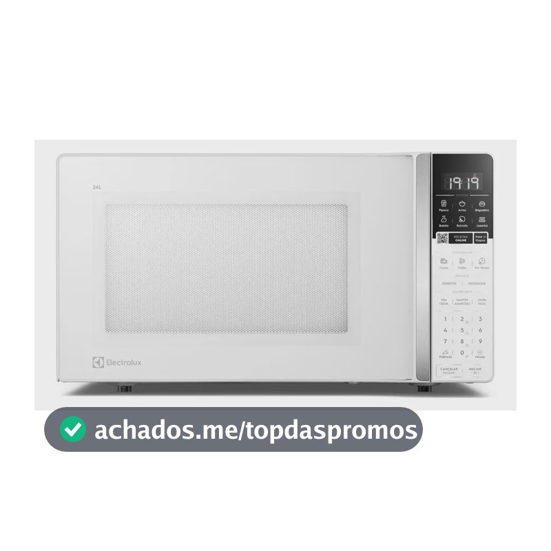 Micro-ondas Electrolux Efficient 34L Branco Função Descongelar e Receitas Pré-Programadas (ME34B)