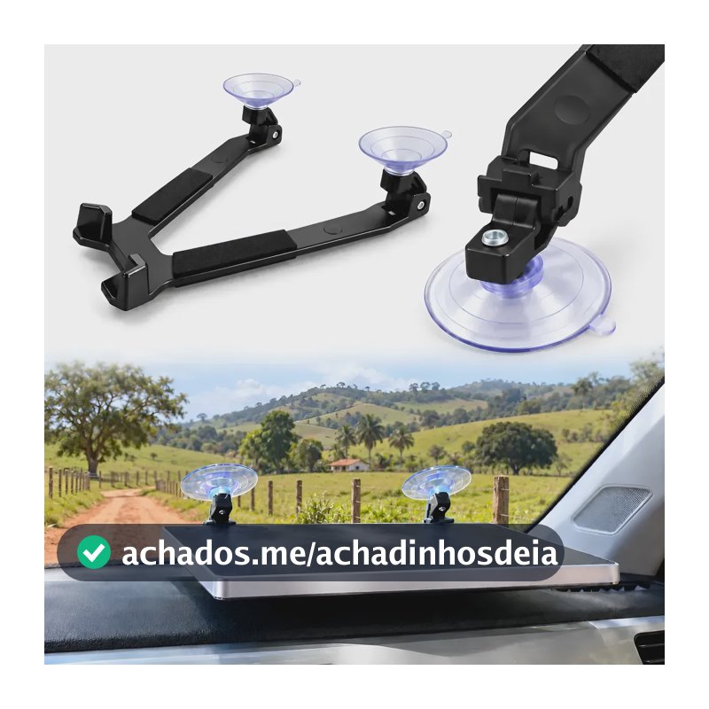 Suporte De Painel Veicular Starlink Mini Ventosas Antimulta Preto