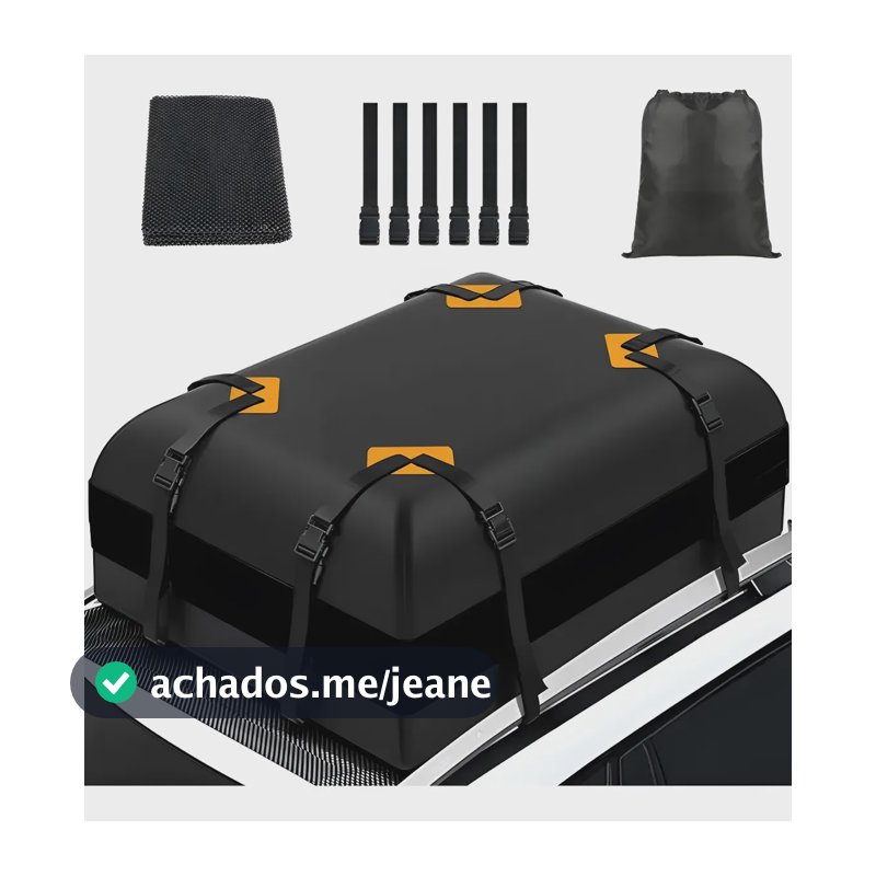 Bagageiro Teto Maleiro Impermeável Dobrável 425l + Esteira Preto