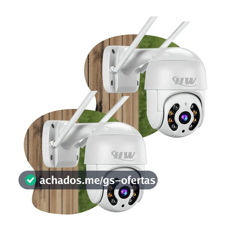 Kit 2 Câmeras Segurança Ip Interna Externa Wifi iCSee Infravermelho Prova D’Água - HW