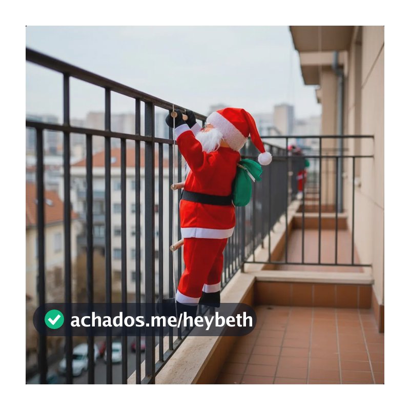 Boneco Papai Noel Grande 90cm Subindo Escada Enfeite Natal